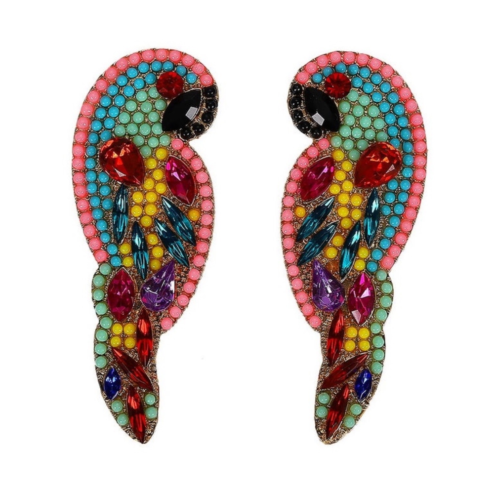 MACAWS crystal stud colorful earring boutique